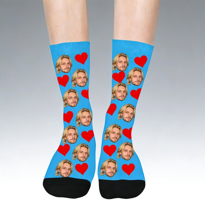 Custom Face Socks With Text,Custom Face Socks,Personalized Photo Socks,Custom Couple Socks,Face On Socks,Valentines Gifts for Best Dad Ever