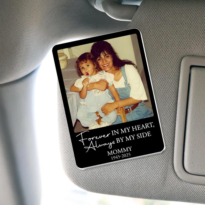 Personalized Memorial Photo Car Visor Clip: Loss Of Mom Dad Gift, Memorial Keepsake Gift, Sympathy Gift, Loss Of A Loved One Gift