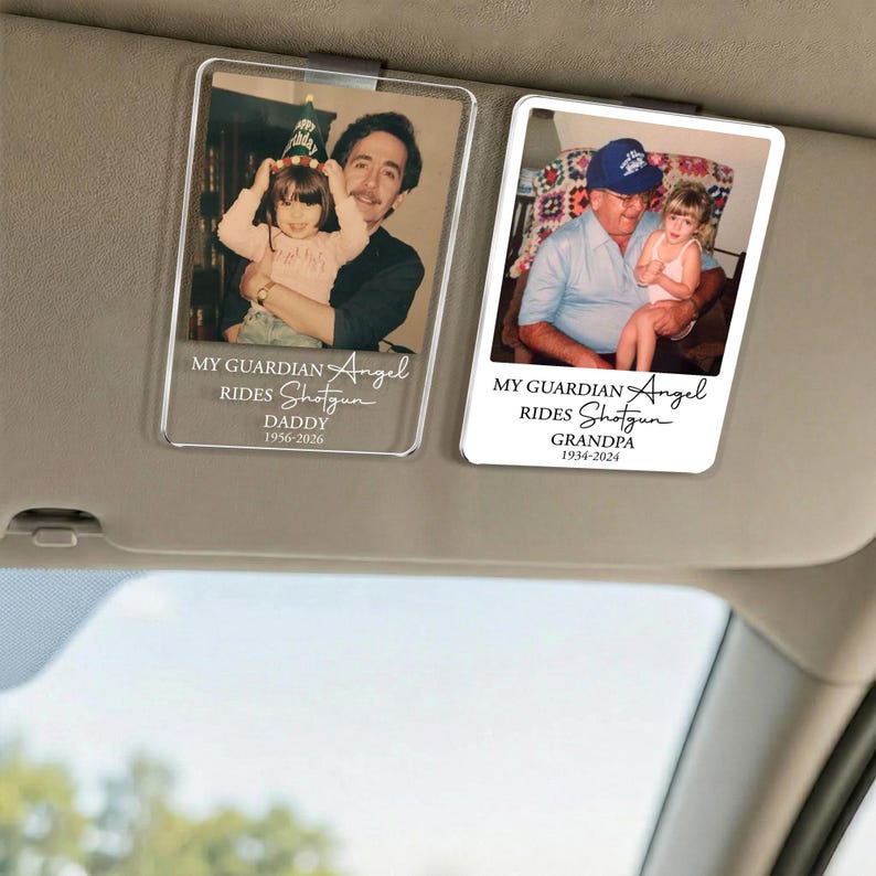 Personalized Memorial Photo Car Visor Clip: Loss Of Mom Dad Gift, Memorial Keepsake Gift, Sympathy Gift, Loss Of A Loved One Gift