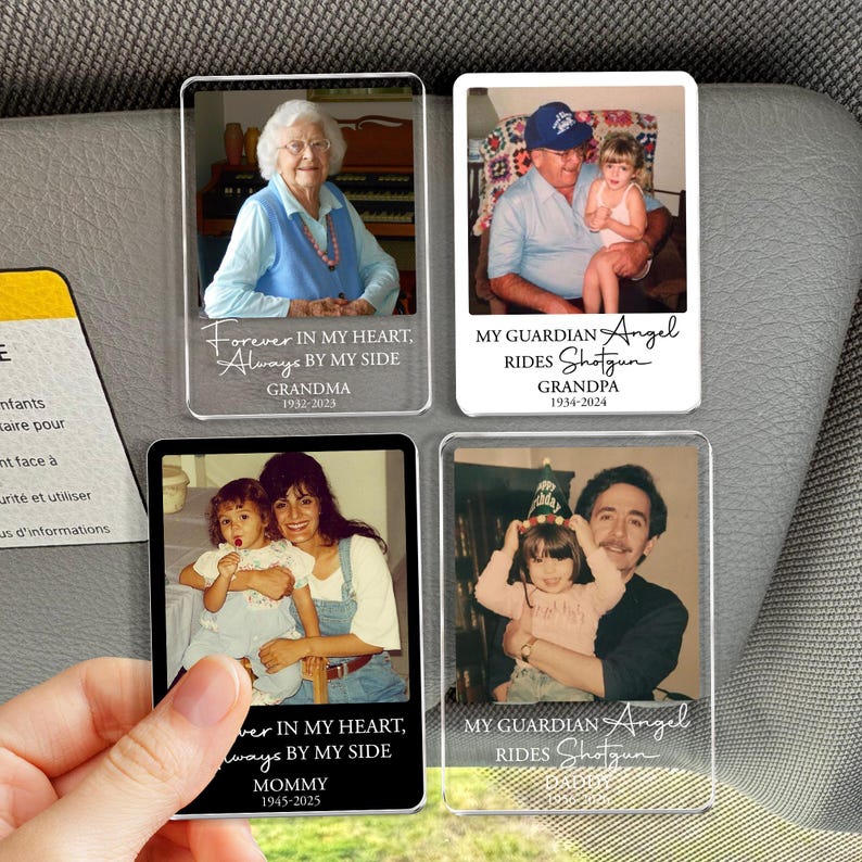 Personalized Memorial Photo Car Visor Clip: Loss Of Mom Dad Gift, Memorial Keepsake Gift, Sympathy Gift, Loss Of A Loved One Gift