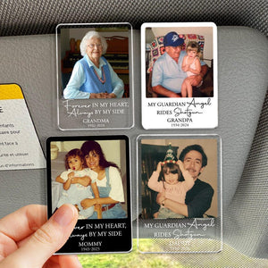 Personalized Memorial Photo Car Visor Clip: Loss Of Mom Dad Gift, Memorial Keepsake Gift, Sympathy Gift, Loss Of A Loved One Gift