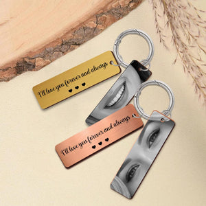 Personalized Eye Photo Aluminum Keychain,Drive Safe I See You Keyring,Custom Girlfriend Eye Picture Gift for Boyfriend, Valentine s Day Gift