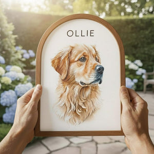 Custom Watercolor Pet Memorial Frame with Collar Holder, Pet Memorial Collar Holder, Dog or Cat Loss Gift, Pet Loss Sympathy