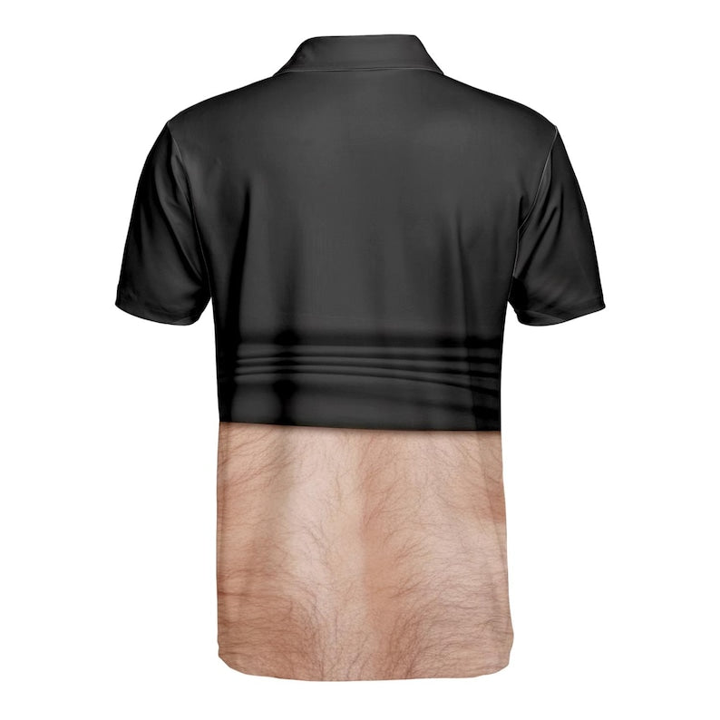 Funny Belly Polo Shirt for Men, Dad Bod Illusion Polo, Novelty Beer Belly Shirt, Hilarious Party Polo, Gag Gift for Dad Husband