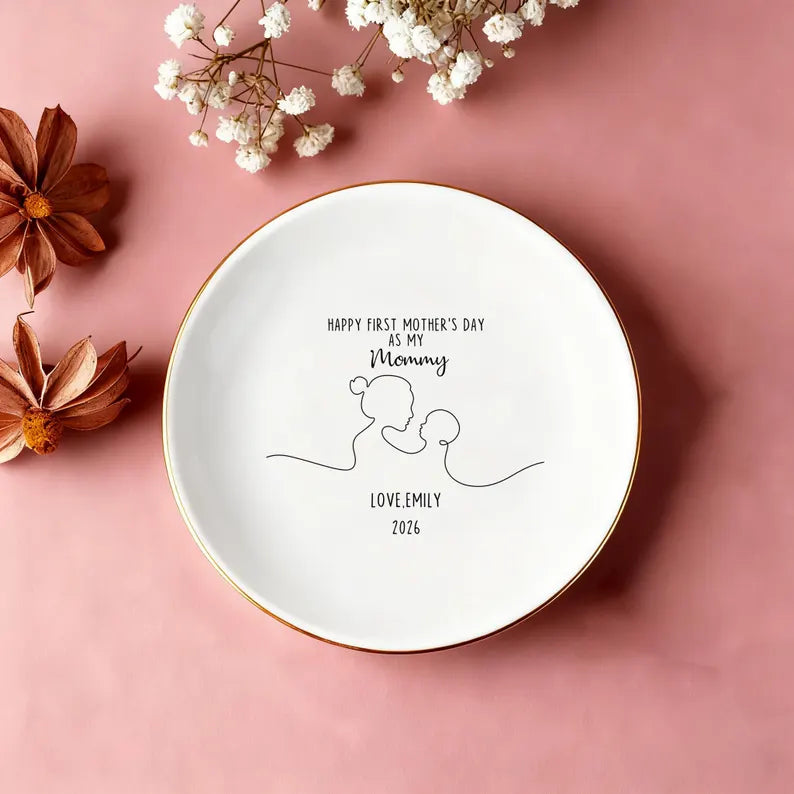 First Mothers Day Gifts, First Mothers Jewelry Dish, New Mom Gifts, Daughters First Mothers Day, New Mom Trinket Dish