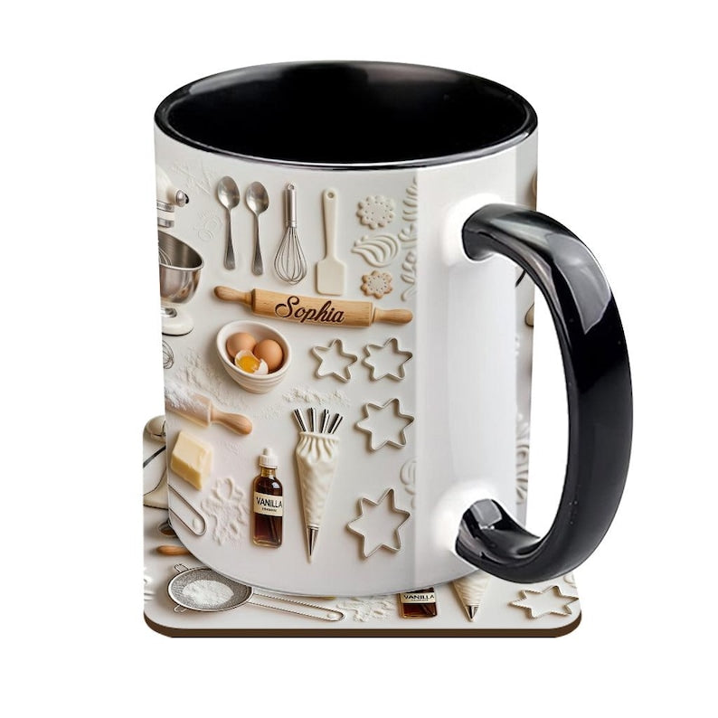 Personalized Baking Mug, Kitchen Mixer Design, Baker Gift, Customizable Cup