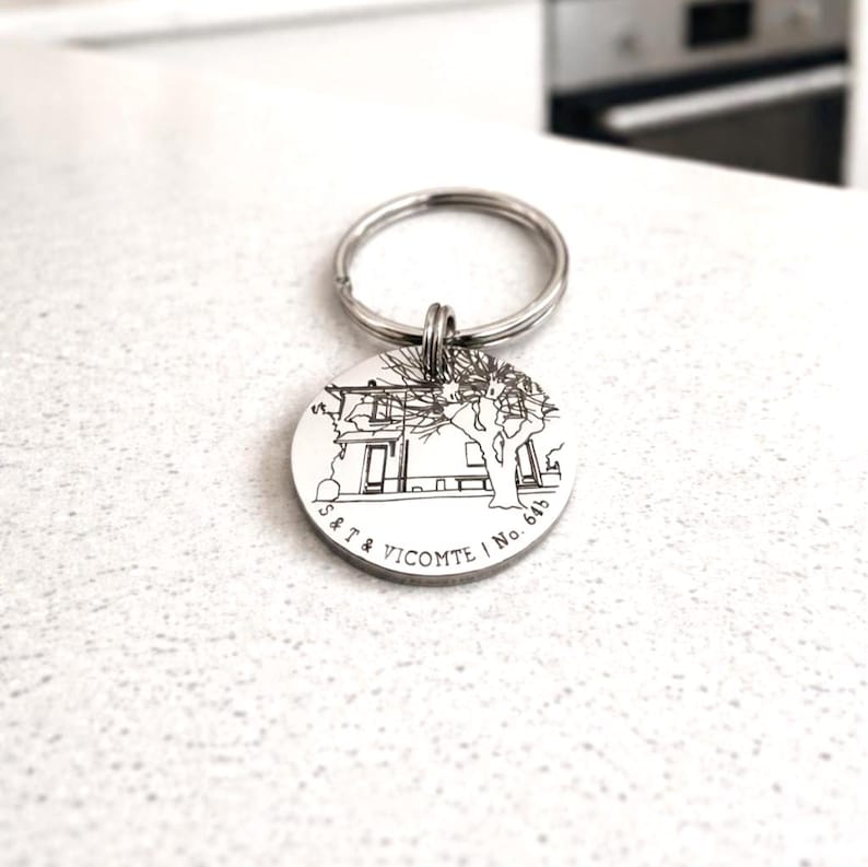 Custom House Keyring - New Home Gift - Gift for First Time Buyer - Custom Drawing - Keyring for New Home - Personalised New Home Gift