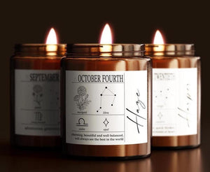 Custom Birthdate Candle - Zodiac Gift for him - Personalized Astrology Candle - Star Sign Candle Gift - Constellation Gifts for men & women