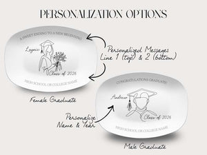 Custom Graduation Party Serving Tray Personalized Graduation Gift Senior Class of 2026 Keepsake High School or College Graduate Celebration