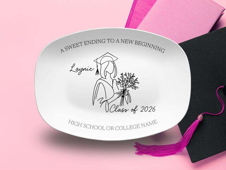 Custom Graduation Party Serving Tray Personalized Graduation Gift Senior Class of 2026 Keepsake High School or College Graduate Celebration