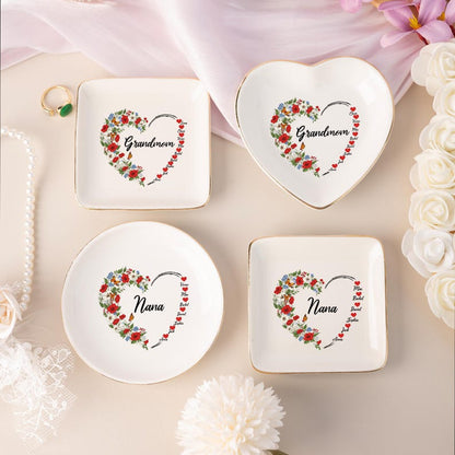 Personalised Mum Trinket Dish, Jewelry Dish For Mama, Kids Name Trinket Dish, Mothers Day Gifts, Gifts for Mum/Grandma/Nana, Mother Birthday Gift