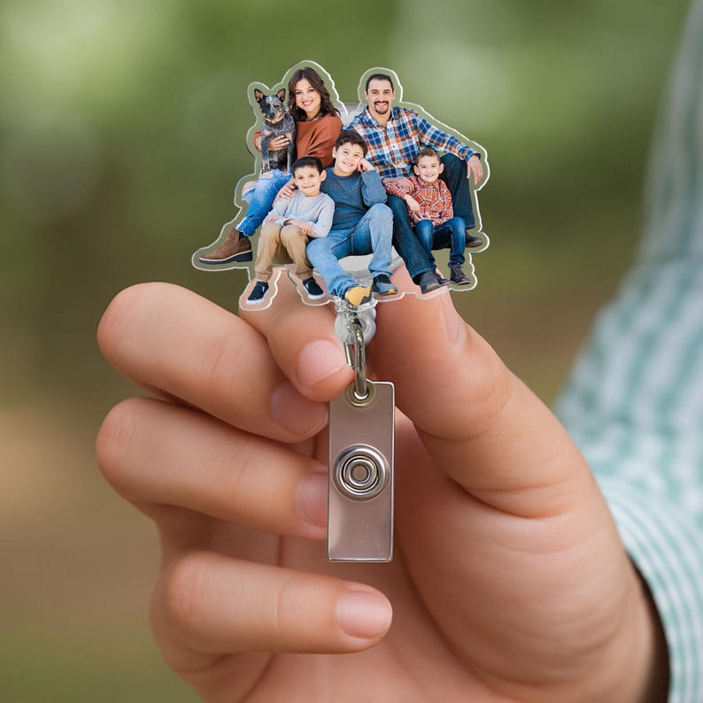 Custom Photo Badge Reel, Personalized Retractable ID Holder