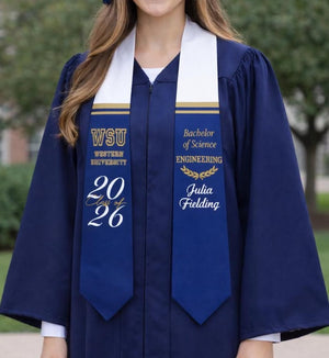 Your School Colors Personalized Stripes Graduation Stole, grad gift, gift for graduate, 2026 Stole, college graduation, class of 2026