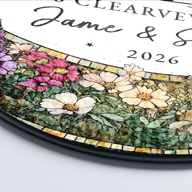 Personalized First Home Stained Glass Suncatcher, New Home Occasion Housewarming Gift For Moving In Friend, Realtor Keepsake