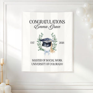 Custom Graduation Banner, Personalized 2026 Graduation Backdrop, Graduation Party Decorations, Class of 2026 Sign, Graduation Party Welcome