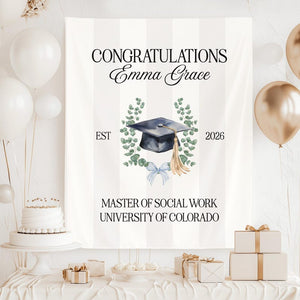 Custom Graduation Banner, Personalized 2026 Graduation Backdrop, Graduation Party Decorations, Class of 2026 Sign, Graduation Party Welcome