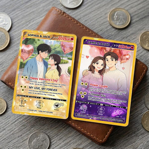 Personalized PokeValentine s Day Card, Custom Anime Photo Card, Valentine Gift, Gift for Him, Gift for Her, Custom Card for Couple