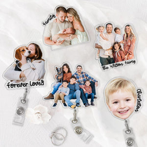 Custom Photo Badge Reel, Personalized Retractable ID Holder