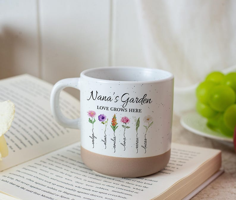 Personalized Birth Flower Mugs, Grandma's Garden Mug- Personalized Gift for Mom - Appreciation Gifts- Gift from the Child