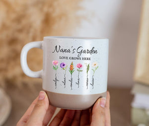 Personalized Birth Flower Mugs, Grandma's Garden Mug- Personalized Gift for Mom - Appreciation Gifts- Gift from the Child