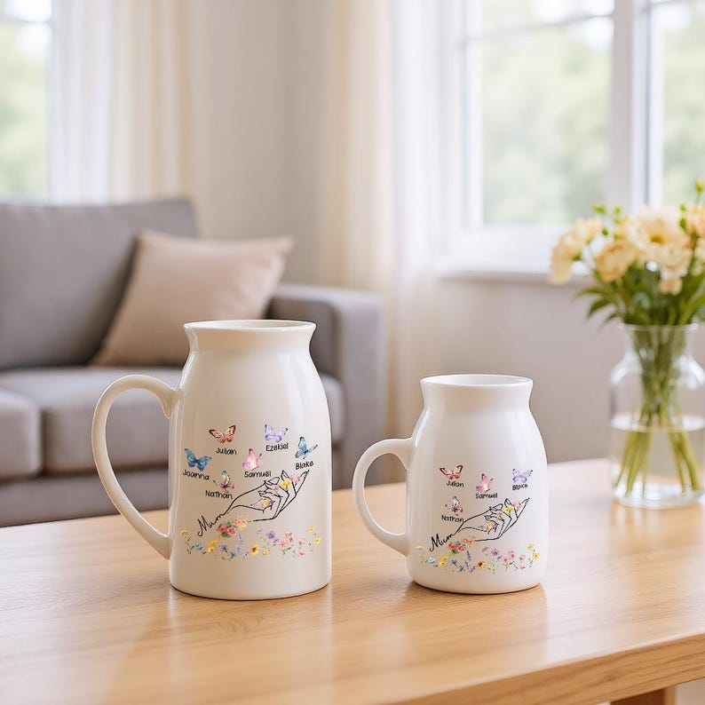 Personalized Mothers Day Gifts for Mum Flower Vase First Mothers Day Flower Vase Moms Gifts for Mama/Mum/Mummy, Mother's Day Gifts from Kids