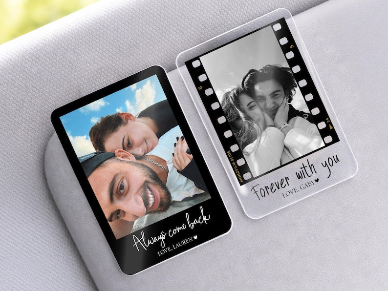 Personalized Couple Photo Car Visor Clip, Drive Safe I Love You, Anniversary Gift for Him, Gifts for Boyfriend, Husband Drive Safe Gift
