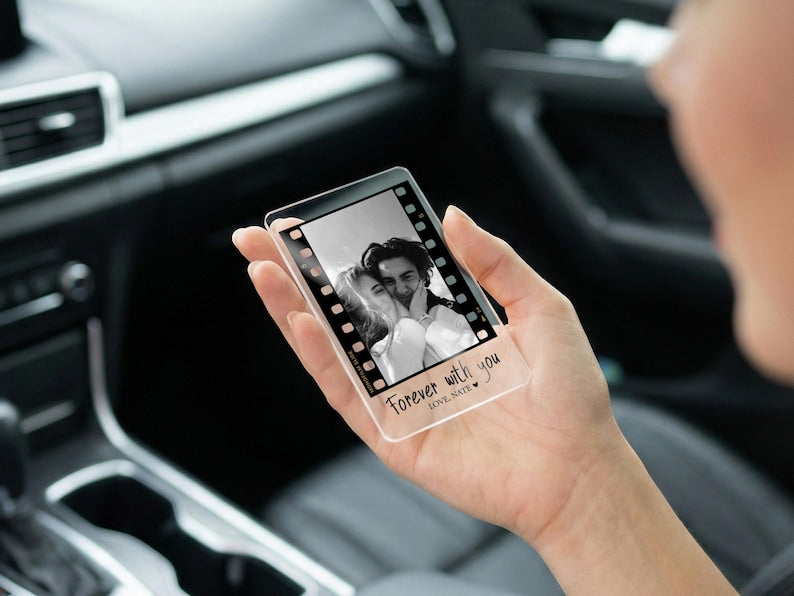 Personalized Couple Photo Car Visor Clip, Drive Safe I Love You, Anniversary Gift for Him, Gifts for Boyfriend, Husband Drive Safe Gift
