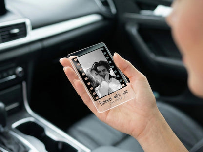 Personalized Couple Photo Car Visor Clip, Drive Safe I Love You, Anniversary Gift for Him, Gifts for Boyfriend, Husband Drive Safe Gift