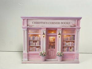 Personalized Bookshop Wooden Block, Custom Bookshelf Decor