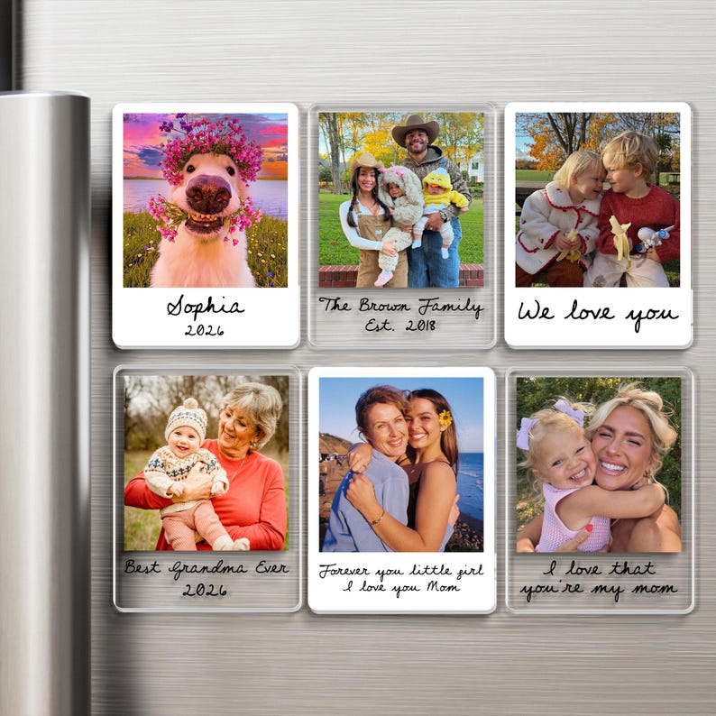 Custom Photo Magnet: Mother's Day Gift For Mom, Grandma, Family Photo Magnet, Grandma And Kids Photo Magnet, Mom And Daughter Gift