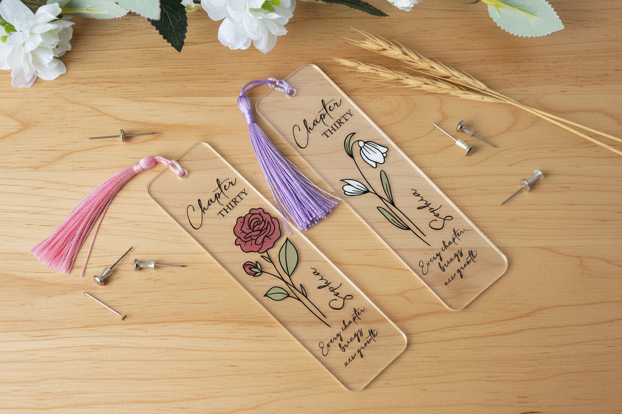 Birthday Gifts Bookmark, Personalized Birth Flower Bookmark for Her, Chapter 30, 30th Birthday Gift, Birth Year Bookmark