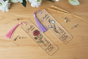 Birthday Gifts Bookmark, Personalized Birth Flower Bookmark for Her, Chapter 30, 30th Birthday Gift, Birth Year Bookmark