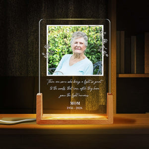 Custom Memorial Photo LED Night Light, Mom In Loving Memory Light Plaque, Grandma Memorial Gift, Remembrance Sympathy Gift