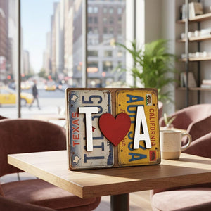 Personalized License Plate Sign, Custom Names & Date, Anniversary Gift