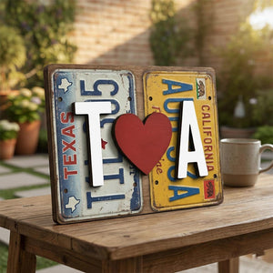 Personalized License Plate Sign, Custom Names & Date, Anniversary Gift