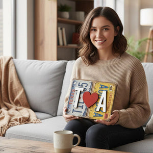 Personalized License Plate Sign, Custom Names & Date, Anniversary Gift