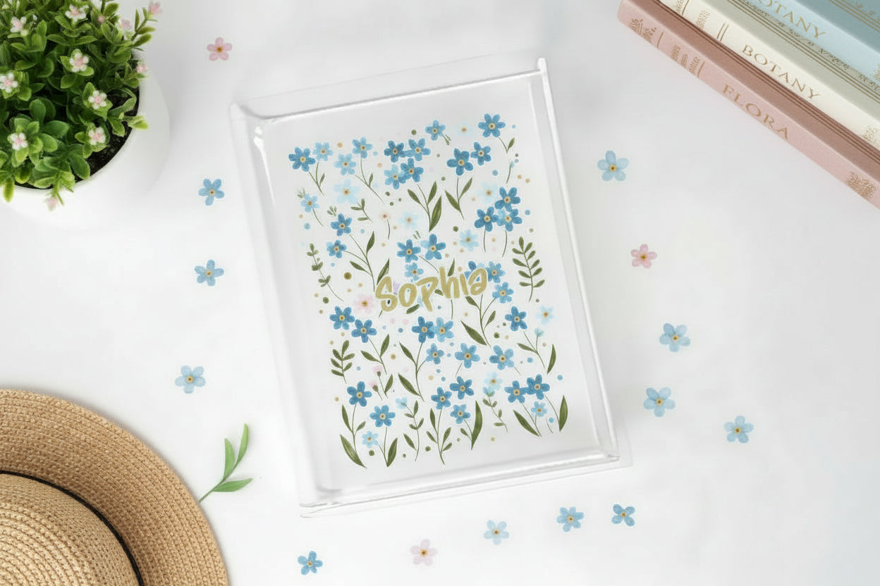 Personalized Forget Me Not Book Vase, Present For Mom, Grandma, Sympathy Gifts, Custom Name Mother day Book vase, Book Vase For Mom