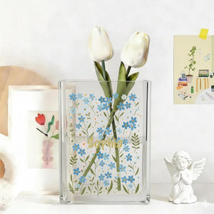 Personalized Forget Me Not Book Vase, Present For Mom, Grandma, Sympathy Gifts, Custom Name Mother day Book vase, Book Vase For Mom