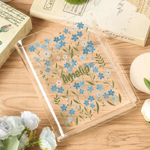 Personalized Forget Me Not Book Vase, Present For Mom, Grandma, Sympathy Gifts, Custom Name Mother day Book vase, Book Vase For Mom