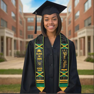 Custom Jamaica Graduation Stole, Jamaica American Flag Graduation Sash, Class Of 2026