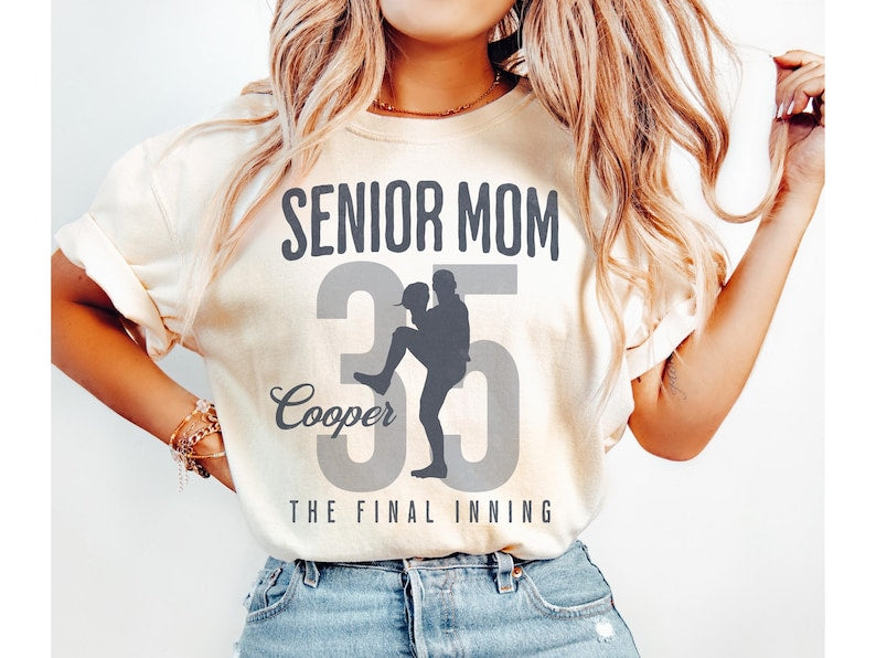 Senior Baseball Pitcher Mom Shirt, The Final Inning, Baseball Mama Tee, Custom 2026 Senior Baseball Mom Gift, Game Day T-shirt