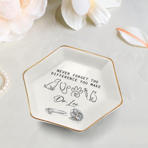 Personalized Doctor Jewelry Dish, Veterinarian Jewelry Tray, Custom Name Gift for Medical Student, Gift for Vet Clinic, Nursing Trinket Dish