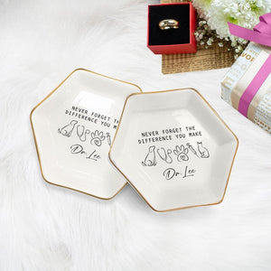 Personalized Doctor Jewelry Dish, Veterinarian Jewelry Tray, Custom Name Gift for Medical Student, Gift for Vet Clinic, Nursing Trinket Dish