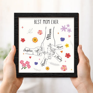 Personalized Family Name Sign,Mom Gift with Kids Name,Mum Mom Mommy Nana Mothers Day Gift,Holding Kids Hands Sign,Birthday Dad Parents Gift
