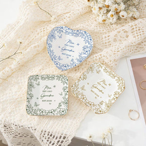 New Grandma Ring Dish, First Time Grandma Gift, Mothers Day Gift for Nanny, Pregnancy Announcement to Grandparents,Grandma-to-be Ring Holder