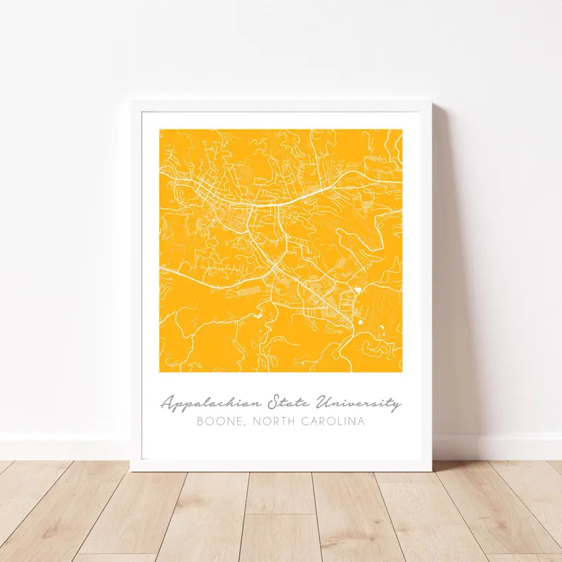 Campus Streets Graduation Map Print - Personalized Canvas Poster