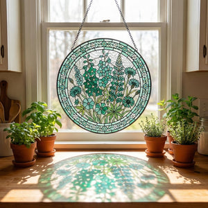 Personalized Mum Garden Suncatcher Birth Flower Stained Glass Window Hanging Mother s Day Gift