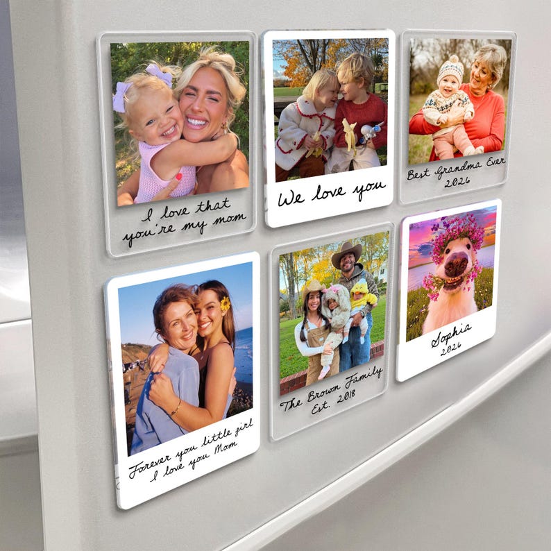 Custom Photo Magnet: Mother's Day Gift For Mom, Grandma, Family Photo Magnet, Grandma And Kids Photo Magnet, Mom And Daughter Gift