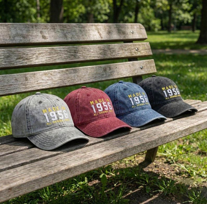 70th Birthday Gift, Vintage Embroidered Hat for 70th Birthday, Born In 1956 Cap