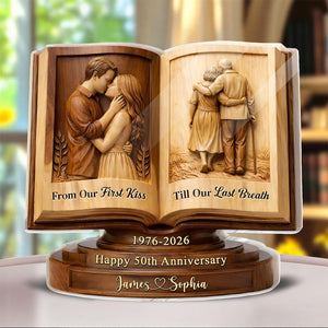 Custom 50th Wedding Anniversary Gift Acrylic Block, 50th Golden Wedding Gift For Parents or Grandparents, 50th Gold Anniversary Plaque